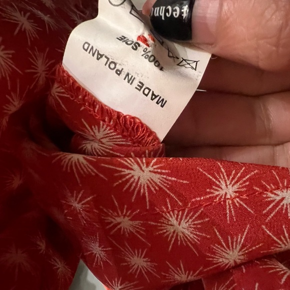 Orange red 3/4 Sleeve Relaxed silk Blouse with Mandarin Collar - Picture 11 of 11